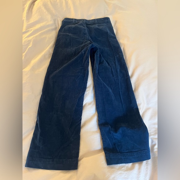 Everlane Corduroy Wide Leg High Waist Pants size 4 Atlantic Blue - Picture 3 of 6